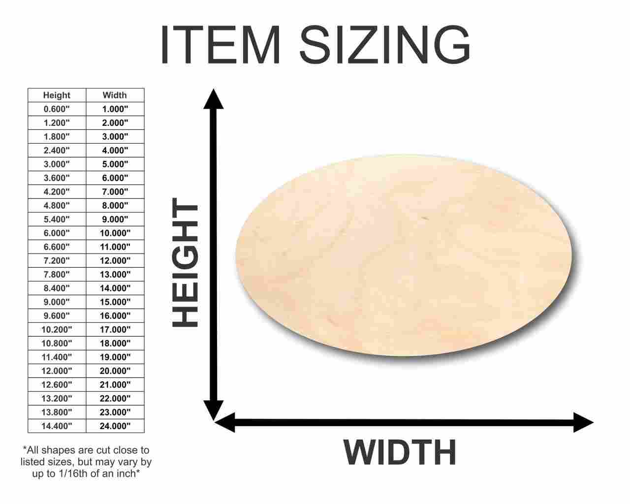 Unfinished Wooden Oval Shape - Craft - up to 24" DIY-24 Hour Crafts