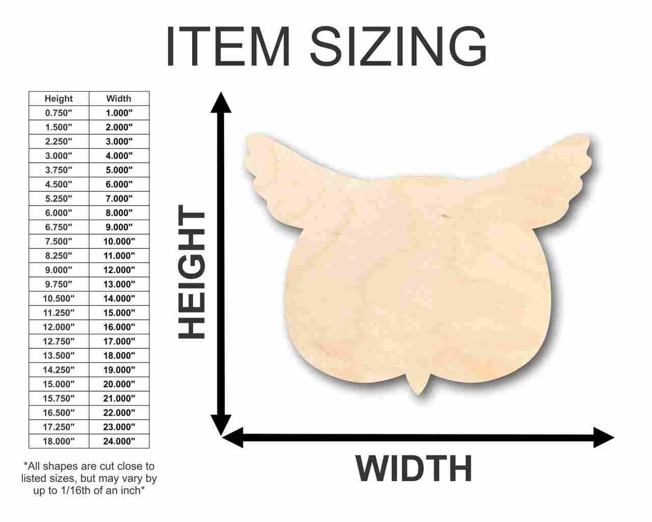 Unfinished Wooden Owl Head Shape - Animal - Wildlife - Craft - up to 24" DIY-24 Hour Crafts