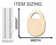 Load image into Gallery viewer, Unfinished Wooden Padlock Shape - Craft - up to 24&quot; DIY-24 Hour Crafts
