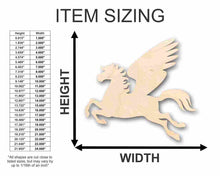 Load image into Gallery viewer, Unfinished Wooden Pegasus Shape - Mythical - Beast - Craft - up to 24&quot; DIY-24 Hour Crafts
