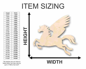 Unfinished Wooden Pegasus Shape - Mythical - Beast - Craft - up to 24" DIY-24 Hour Crafts