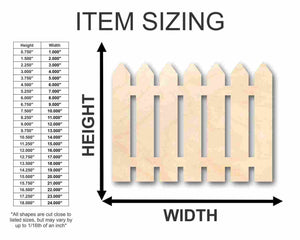 Unfinished Wooden Picket Fence Shape - Craft - up to 24" DIY-24 Hour Crafts
