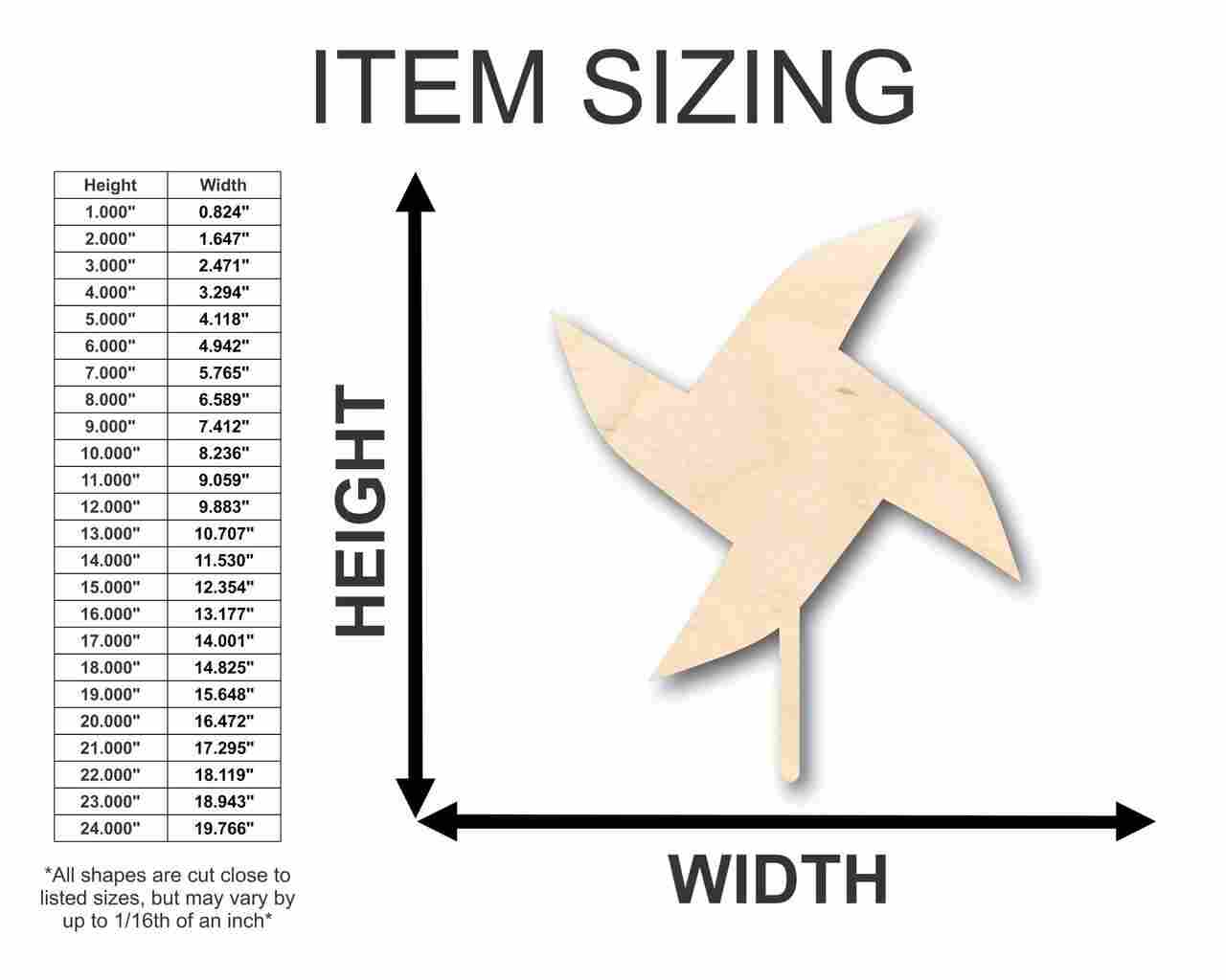 Unfinished Wooden Pinwheel Shape - Yard Decor - Craft - up to 24" DIY-24 Hour Crafts