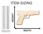 Unfinished Wooden Pistol Shape - Gun - Police - Military - Craft - up to 24" DIY-24 Hour Crafts