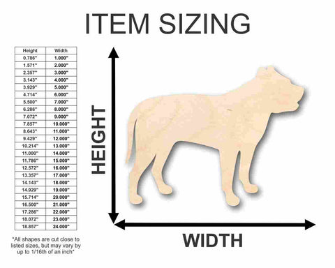 Unfinished Wooden Pitbull Dog Shape - Animal - Pet - Craft - up to 24" DIY-24 Hour Crafts
