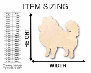 Unfinished Wooden Pomeranian Dog Shape - Animal - Pet - Craft - up to 24" DIY-24 Hour Crafts