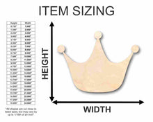 Load image into Gallery viewer, Unfinished Wood Princess Crown Shape - Royalty - Craft - up to 24&quot; DIY
