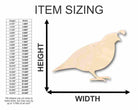 Unfinished Wooden Quail Shape - Animal - Wildlife - Hunting - Craft - up to 24" DIY-24 Hour Crafts