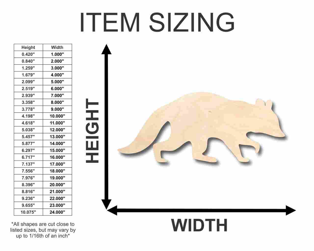 Unfinished Wooden Raccoon Shape - Animal - Craft - up to 24" DIY-24 Hour Crafts