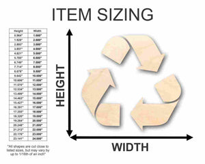 Unfinished Wooden Recycling Symbol Shape - (3 Piece) Craft - up to 24" DIY-24 Hour Crafts