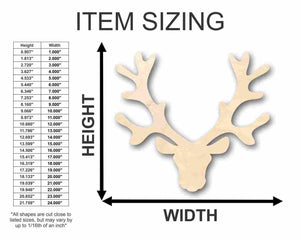 Unfinished Wooden Reindeer Head Antlers Shape - Animal - Wildlife - Craft - up to 24" DIY-24 Hour Crafts
