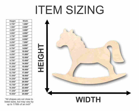 Unfinished Wooden Rocking Horse Shape - Toy Animal - Craft - up to 24" DIY-24 Hour Crafts