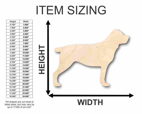 Unfinished Wooden Rottweiler Dog Shape - Animal - Pet - Craft - up to 24" DIY-24 Hour Crafts