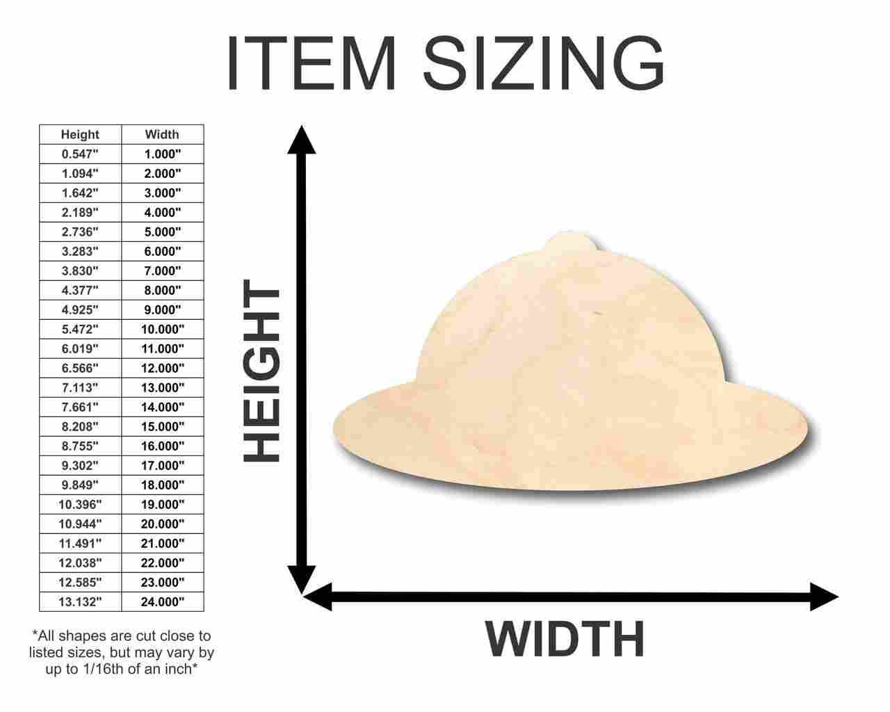Unfinished Wooden Safari Hat Shape - Explore - Craft - up to 24" DIY-24 Hour Crafts