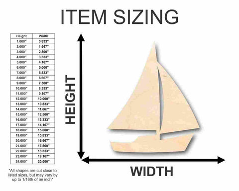 Unfinished Wooden Sailboat Shape - Fishing - Ocean - Craft - up to 24" DIY-24 Hour Crafts