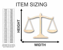 Load image into Gallery viewer, Unfinished Wooden Scales of Justice Shape - Law - Courthouse - Craft - up to 24&quot; DIY-24 Hour Crafts
