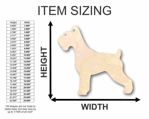 Unfinished Wooden Schnauzer Dog Shape - Animal - Pet - Craft - up to 24" DIY-24 Hour Crafts