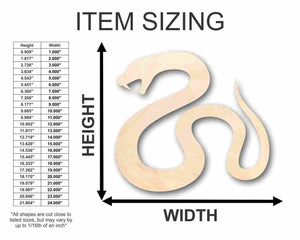 Unfinished Wooden Serpent Snake Shape - Animal - Wildlife - Craft - up to 24" DIY-24 Hour Crafts