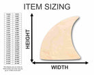 Unfinished Wooden Shark Fin Shape - Ocean - Beach - Nursery - Craft - up to 24" DIY-24 Hour Crafts