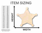 Unfinished Wooden Sheriff Badge Shape - Law Enforcement - Craft - up to 24" DIY-24 Hour Crafts