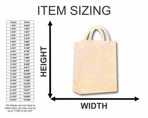 Unfinished Wooden Shopping Bag Shape - Craft - up to 24" DIY-24 Hour Crafts