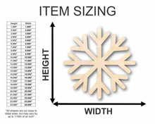 Load image into Gallery viewer, Unfinished Wooden Simple Snowflake Shape - Winter Decor - Craft - up to 24&quot; DIY-24 Hour Crafts

