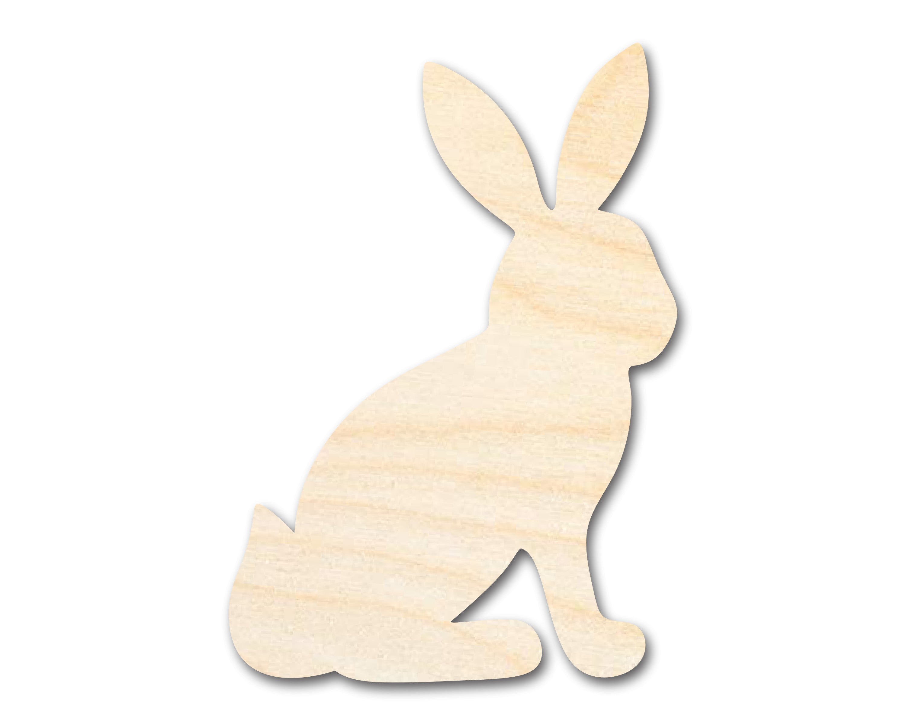 Unfinished Wood Sitting Bunny Shape - Craft - up to 36