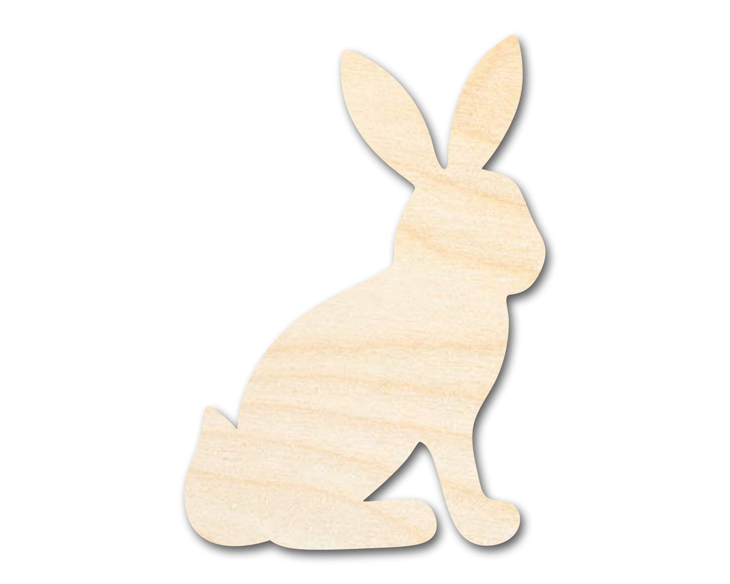 Unfinished Wood Sitting Bunny Shape - Craft - up to 46