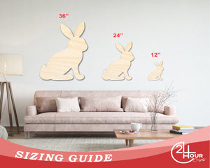 Unfinished Wood Sitting Bunny Shape - Craft - up to 46" DIY
