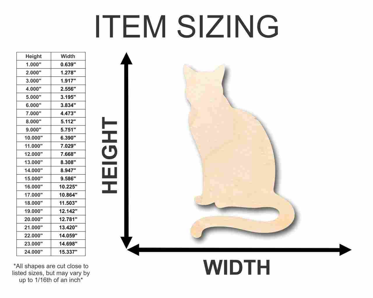 Unfinished Wooden Sitting Cat Shape - Animal - Pet - Craft - up to 24" DIY-24 Hour Crafts