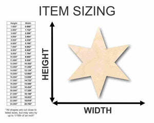 Unfinished Wooden Six Pointed Star Shape - Craft - up to 24" DIY-24 Hour Crafts