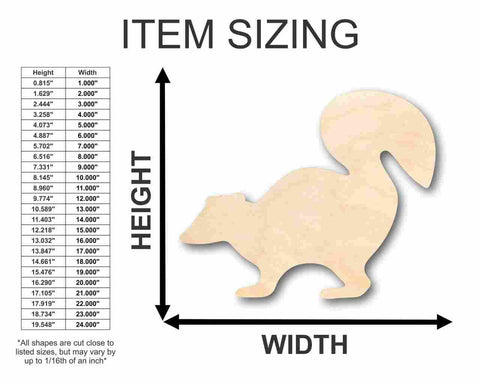 Unfinished Wooden Skunk Shape - Animal - Craft - up to 24" DIY-24 Hour Crafts