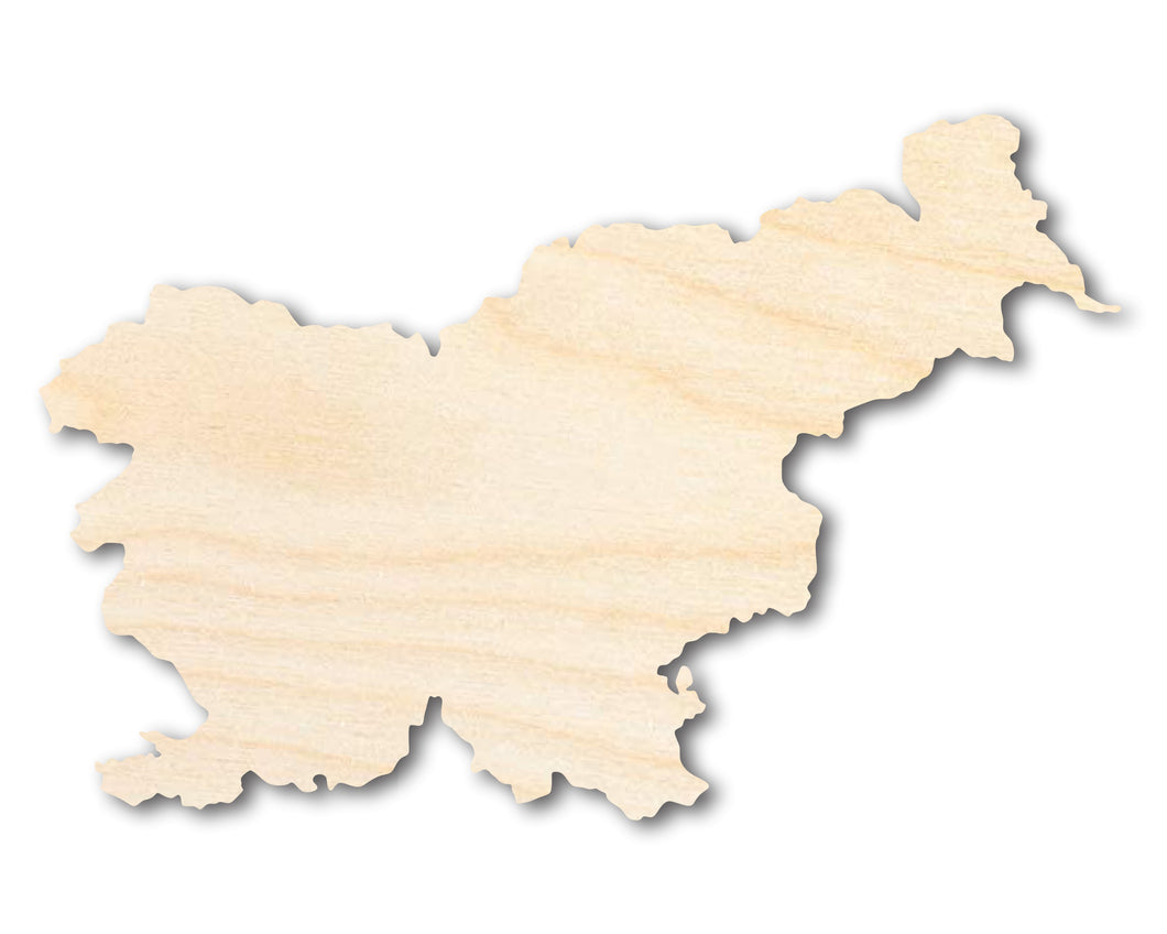 Unfinished Wood Slovenia Country Shape - European Country Craft - up to 36