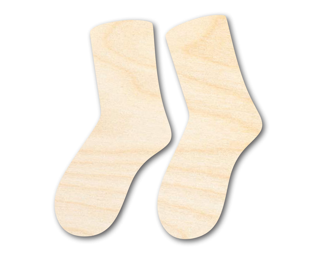 Unfinished Wood Socks Shape - Craft - up to 36