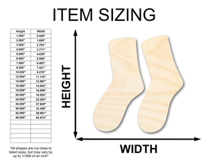 Unfinished Wood Socks Shape - Craft - up to 36" DIY