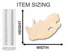 Unfinished Wooden South Africa Shape - Africa - Country - Craft - up to 24" DIY-24 Hour Crafts