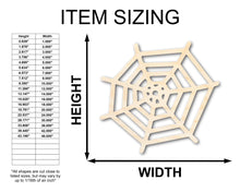 Load image into Gallery viewer, Unfinished Wood Spider Web Shape - Insect - Animal - Wildlife - Craft - up to 24&quot; DIY
