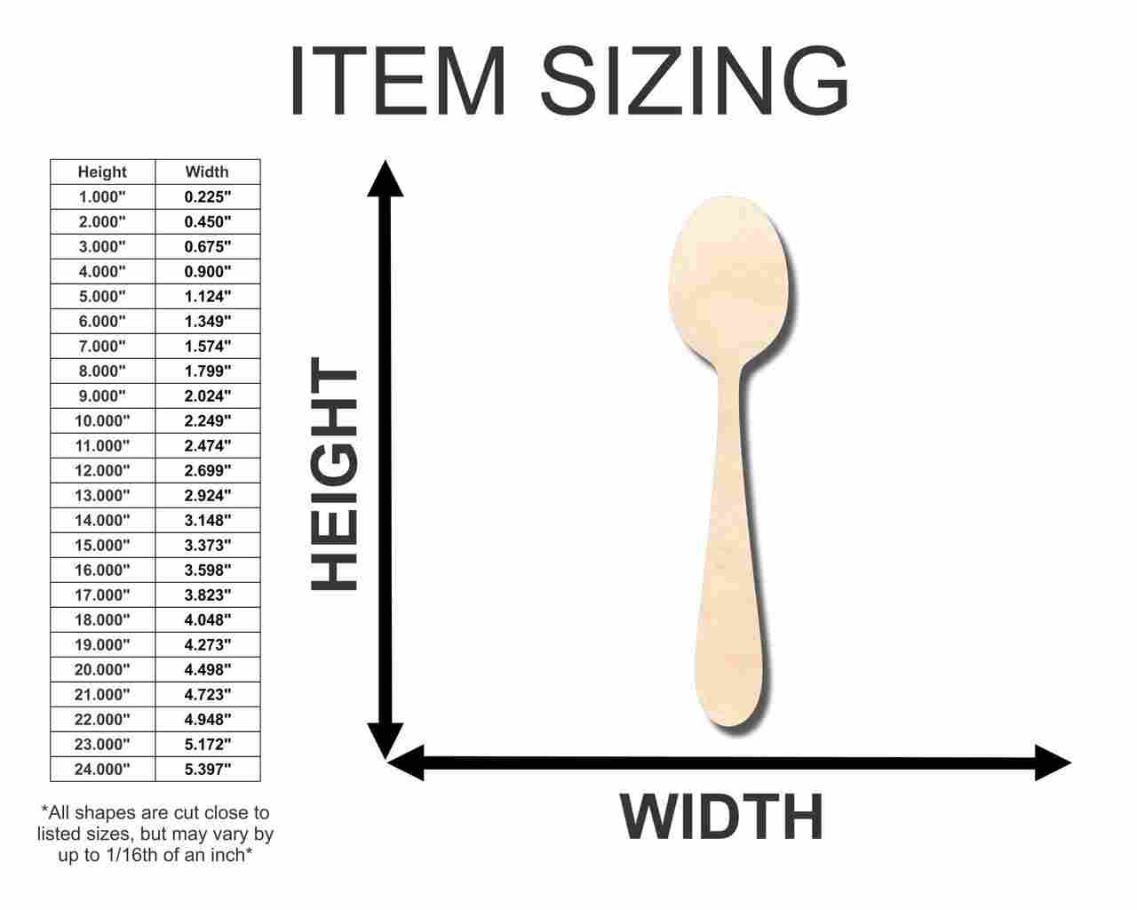 Unfinished Wooden Spoon Shape - Kitchen - Craft - up to 24" DIY-24 Hour Crafts