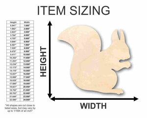 Unfinished Wooden Squirrel Shape - Animal - Craft - up to 24" DIY-24 Hour Crafts