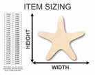 Unfinished Wooden Starfish Shape - Ocean - Beach - Nursery - Craft - up to 24" DIY-24 Hour Crafts