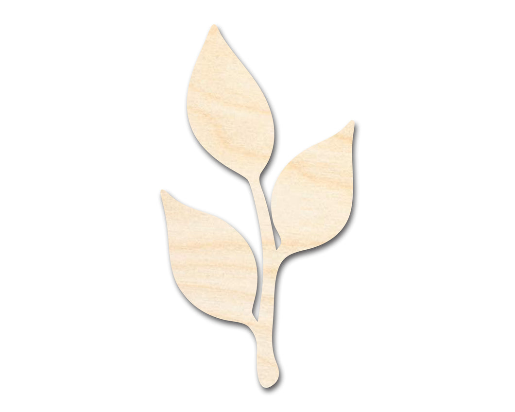 Unfinished Wood Stem and Leaf Shape - Plant Craft - up to 36