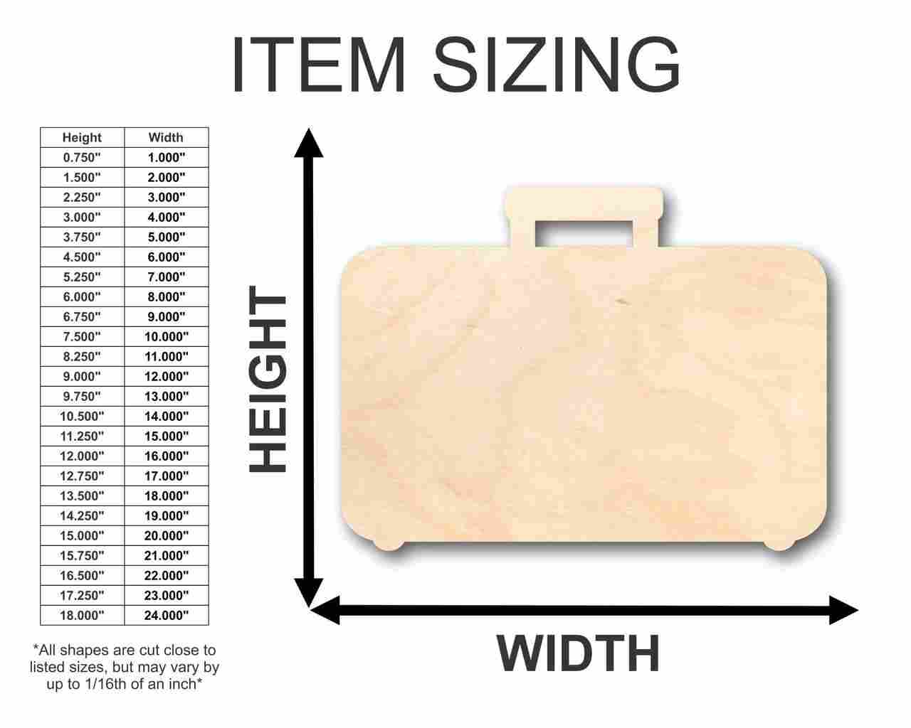 Unfinished Wooden Suitcase Shape - Craft - up to 24" DIY-24 Hour Crafts