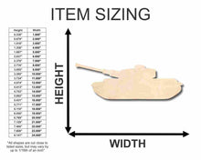 Load image into Gallery viewer, Unfinished Wood Tank Shape - Army - Marines - Military - Craft - up to 24&quot; DIY

