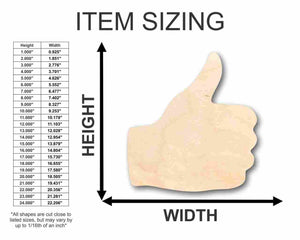 Unfinished Wooden Thumbs Up Shape - Craft - up to 24" DIY-24 Hour Crafts