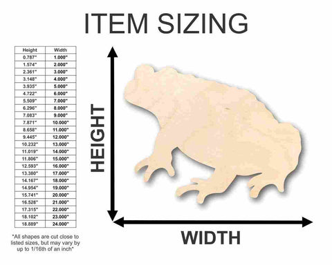 Unfinished Wooden Toad Shape - Animal - Craft - up to 24" DIY-24 Hour Crafts