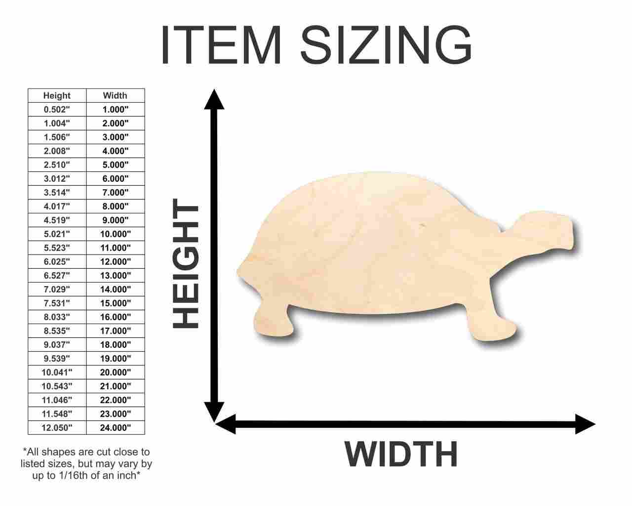 Unfinished Wooden Tortoise Shape - Animal - Craft - up to 24