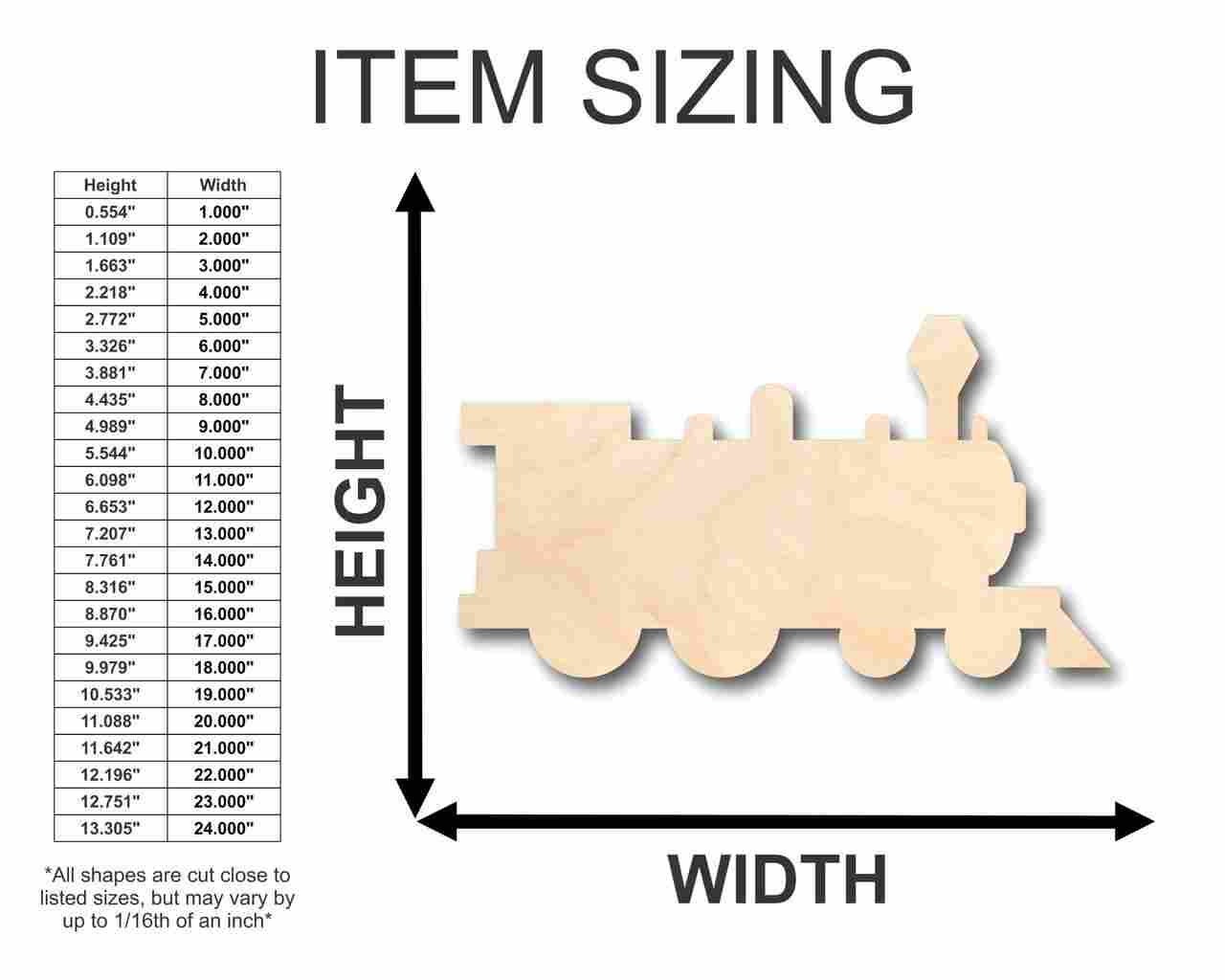 Unfinished Wooden Train Shape - Craft - up to 24" DIY-24 Hour Crafts
