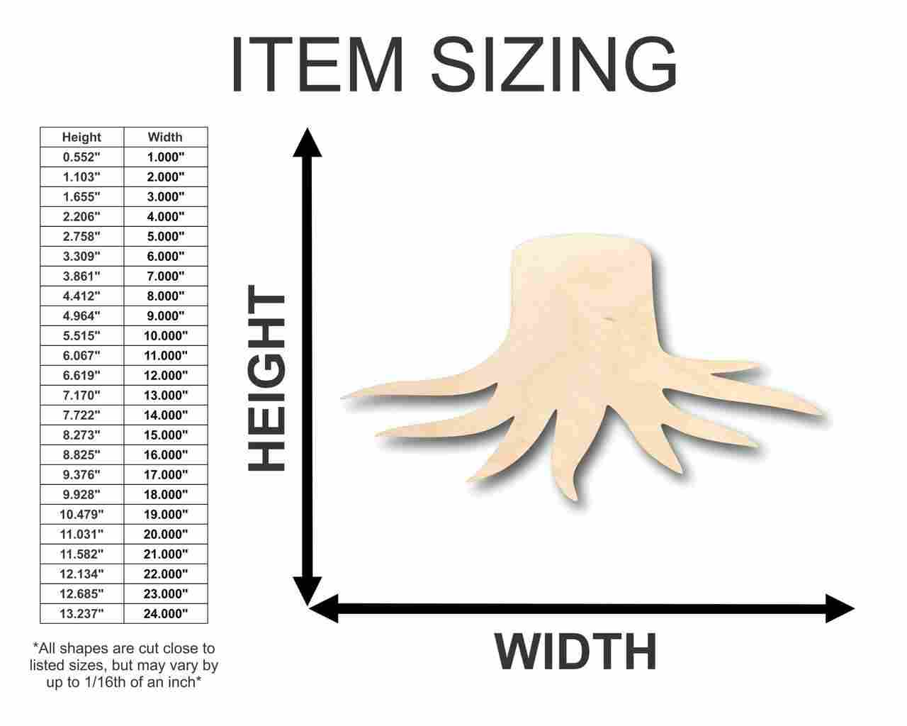 Unfinished Wooden Stump Tree Shape - Craft - up to 24" DIY-24 Hour Crafts
