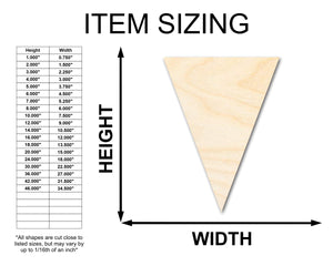 Unfinished Wood Triangle Bunting Shape - Craft - up to 36" DIY