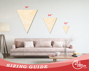 Unfinished Wood Triangle Bunting Shape - Craft - up to 36" DIY